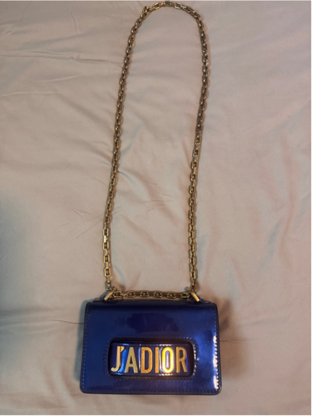 Women's Christian Dior Blue Patent Leather J'ADIOR Crossbody Bag One Size - Picture 2 of 14